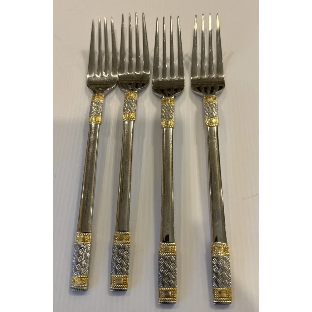 Wallace Golden Corsica Dinner Forks Fork Set Of 4 Stainless 18/10 Flatware 8